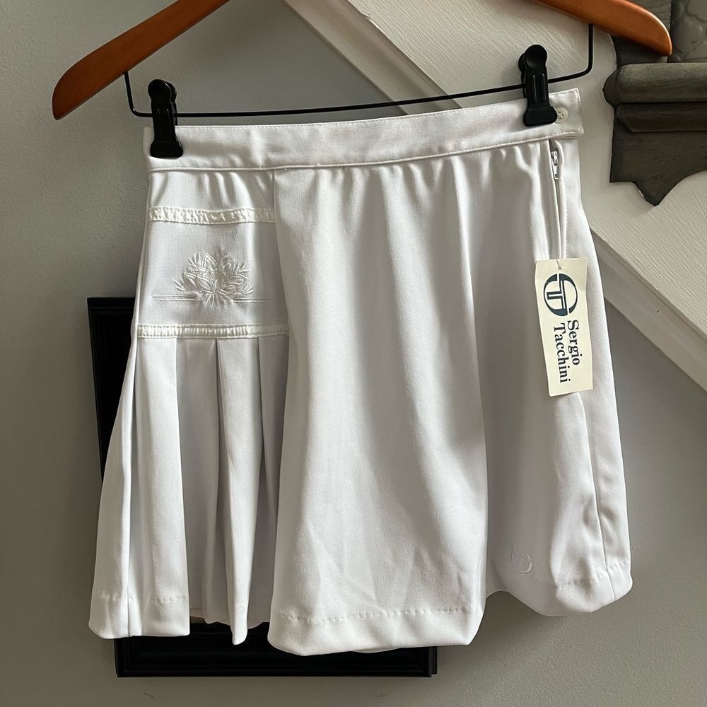 Vintage Sergio Tacchini White Tennis Skirt sz 10 NWT